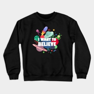 UFO I Want To believe Alien Crewneck Sweatshirt